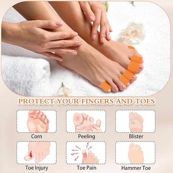 Blulu 24 Pieces Toe Tubes 0.98 Inches Cushion Tube Corn Pads - Image 4