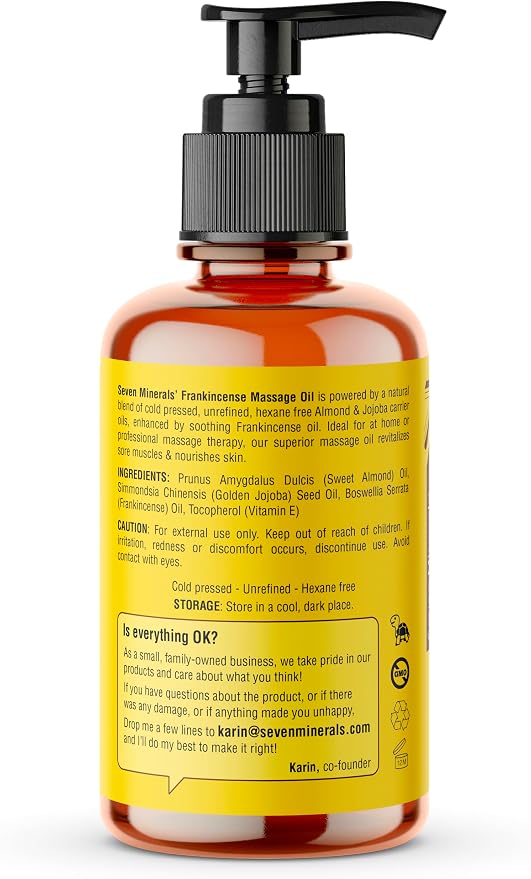 Seven Minerals Frankincense Massage Oil - Image 5