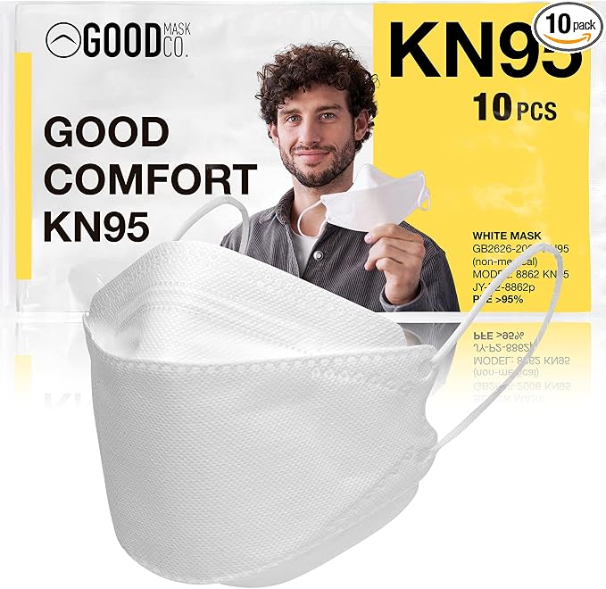 Good Mask Co. Good Comfort KN95 Face Mask, Disposable KN95 Face Mask, Filter by TheGoodMaskCo