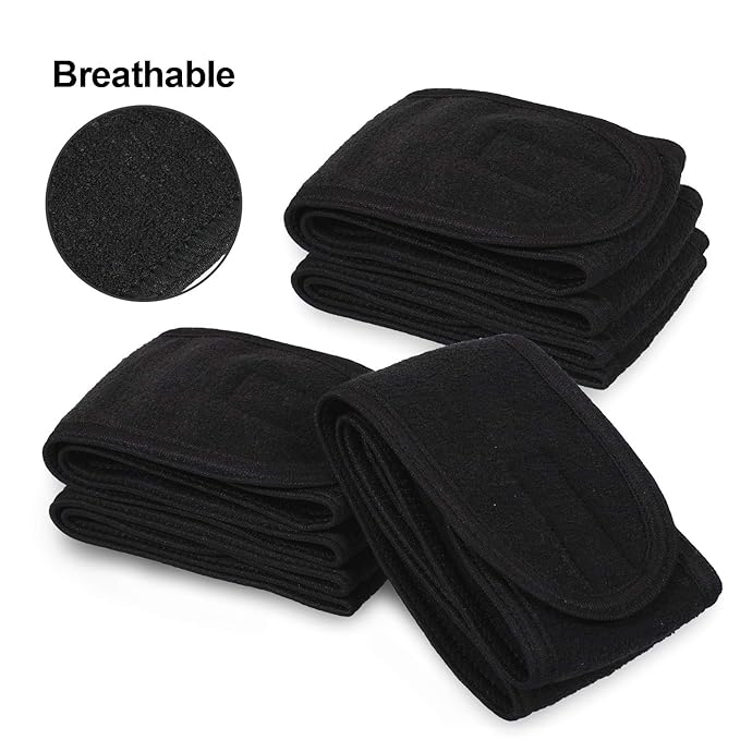 Whaline Spa Facial Headband Head Wrap Terry Cloth Headband 4 Counts Stretch - Image 3