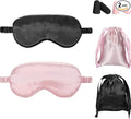 Silk Satin Sleeping Mask Eye Mask Set Include 2 Blindfold Eyeshade Elastic by Geyoga