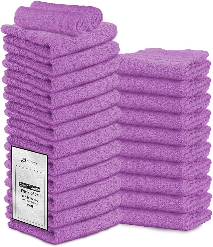 Hand Towels Purple Economy Salon Towels by STFLinen