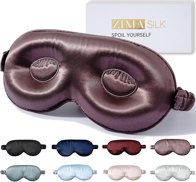 ZIMASILK Adjustable 22 Momme 100% Pure Mulberry Silk Sleep Mask, 3D Contoured by ZIMASILK