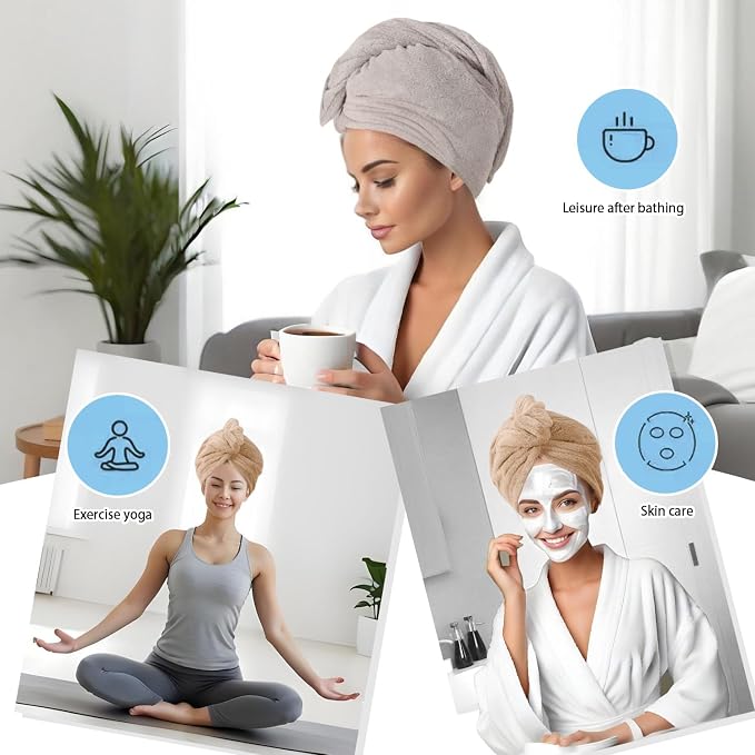 Microfiber Hair Drying Towel Wrap - Image 4