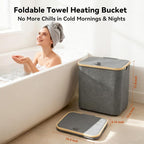 35L Large Towel Warmer/46L Laundry Basket, 2-in-1 Innovative Design, Foldable - Image 3