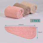 ELLEWIN Hair Towel Wrap 3 Pack, Microfiber Hair Drying Shower Turban - Image 3