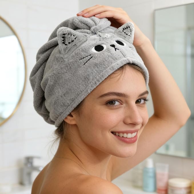 2Pack Microfiber Hair Towel Wrap - Image 6