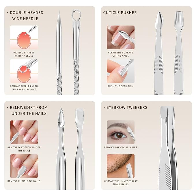 ZIZZON Professional Nail Care kit Manicure Grooming Set - Image 6