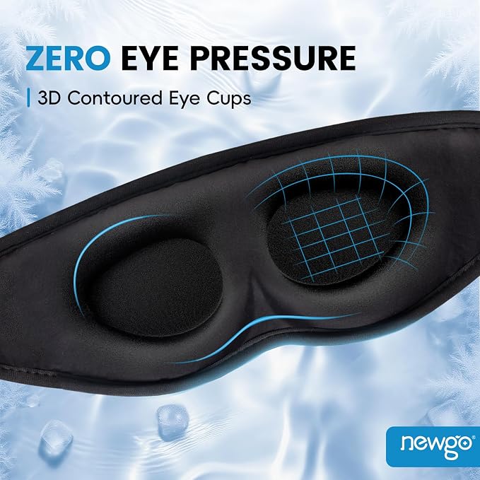NEWGO 3D Cooling Sleep Mask, Weighted Cooling Gel Eye Mask - Image 5