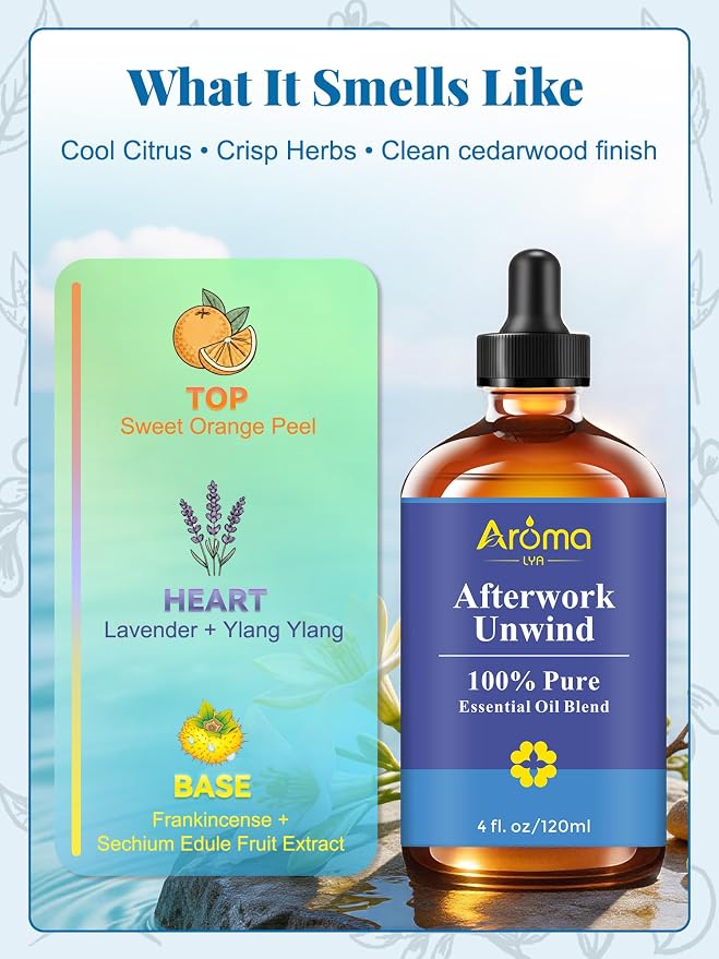Afterwork Unwind — A 100% Pure Essential Oil Blend Bright Citrus-Floral - Image 3