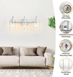 3 Lights Vanity Light, Polished Chrome Bathroom Wall Light Fixture Over Mirror - Image 4