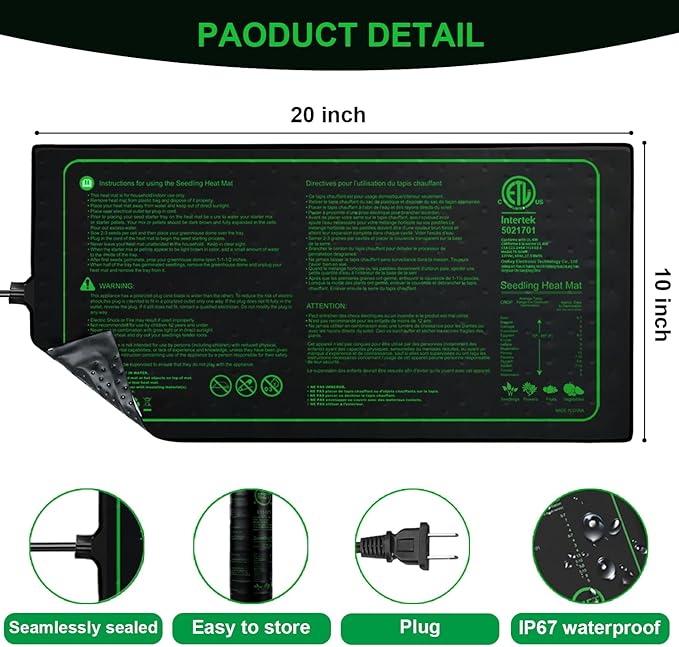 Upgrade Version 4PK Seedling Heat Mat - Image 2