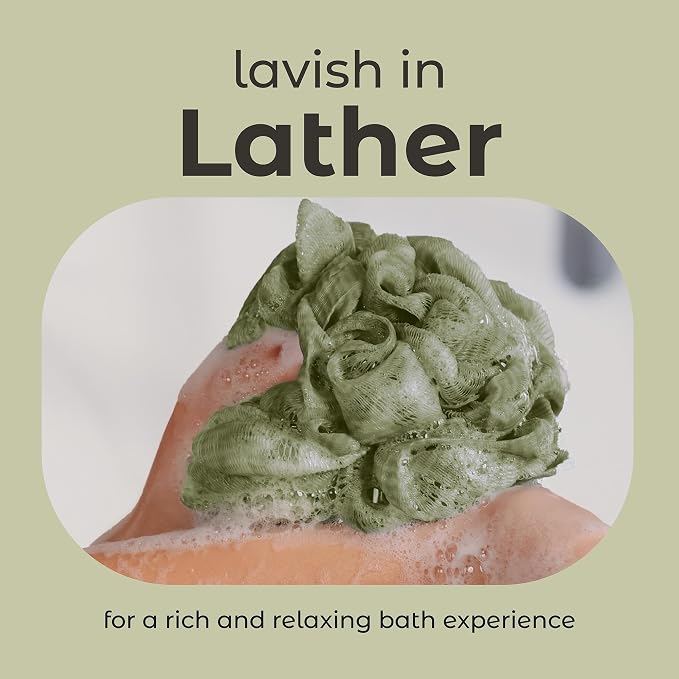 MainBasics Bath Shower Loofah Sponge Pouf Body Scrubber Exfoliator Body Wash - Image 4