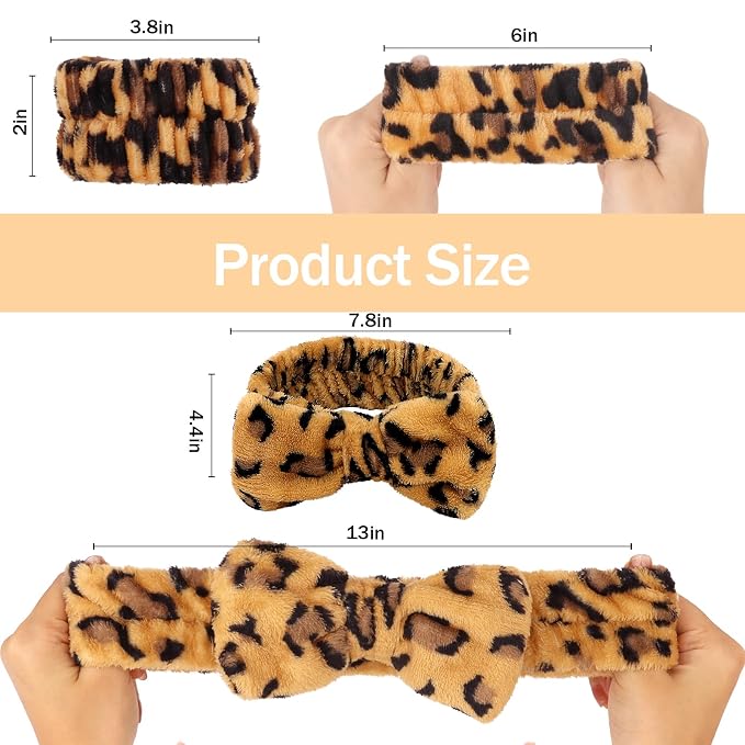 CIEHER 12 PCS Makeup Headband for Women Wrist Washband Scrunchies Cuffs for - Image 4