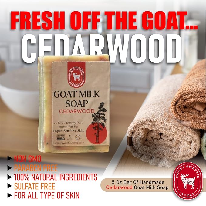 Honey Sweetie Acres Cedarwood Goat Milk Soap - Image 6