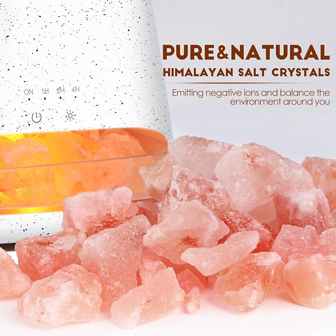 SALKING 2-in-1 Himalayan Salt Lamp & Ultrasonic Essential Oil Diffuser - Image 2