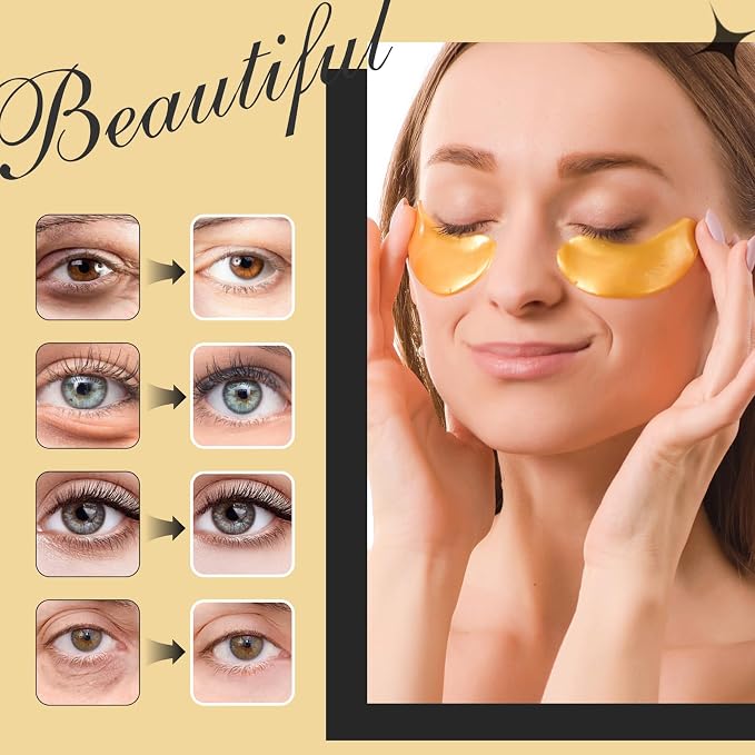 Adofect 30 Pairs Under Eye Patches -Reduce Eye Bags -24K Gold Eye Mask Collagen - Image 4