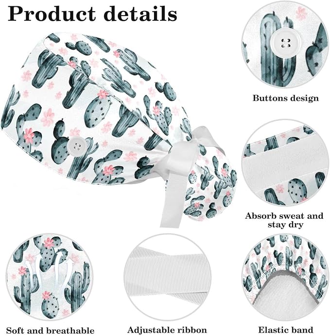Adjustable Brown Dachshund Dog Blue Surgical Scrub Cap - Image 4