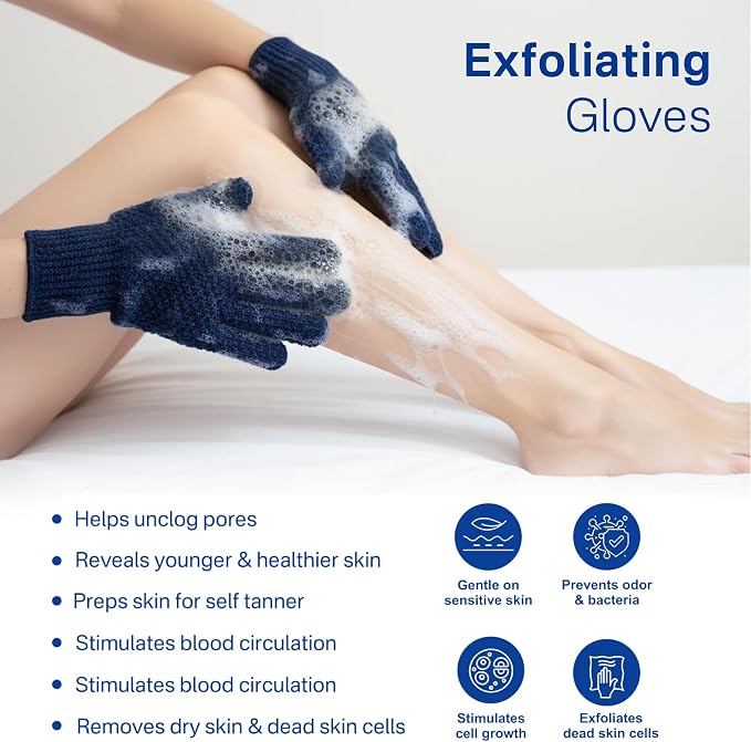 Yiclick Heavy Exfoliating Gloves, Exfoliating Body Scrubber - Image 3