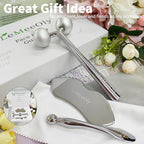 LeMeeOly 2Pcs Gua Sha Facial Tools Stainless Steel, Detailer GuaSha Set - Image 8