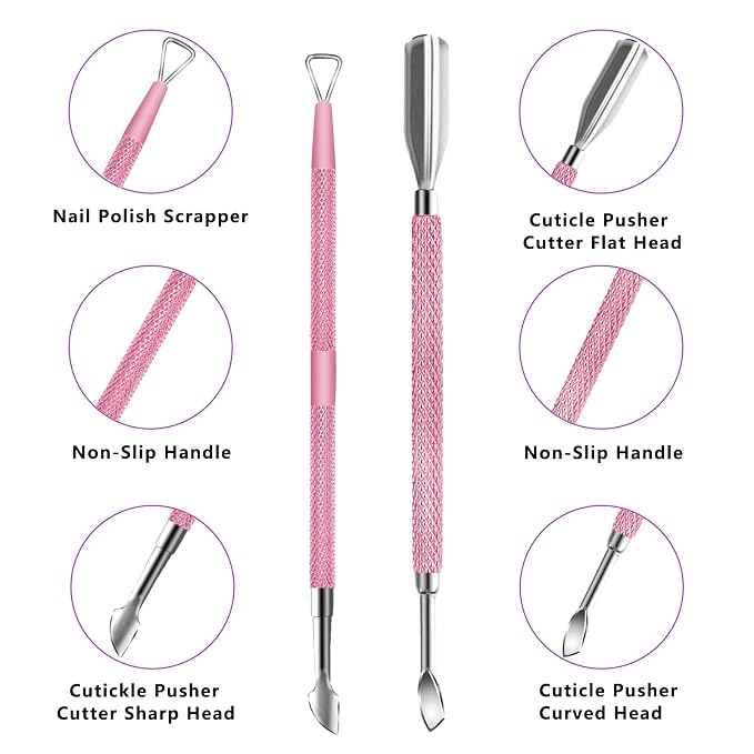 Cuticle Trimmer with Cuticle Pusher and Scissors, Cuticle Remover Professional - Image 3