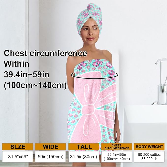 Bow Towel Wrap for Women Girls – Microfiber Shower Spa Wrap - Image 2