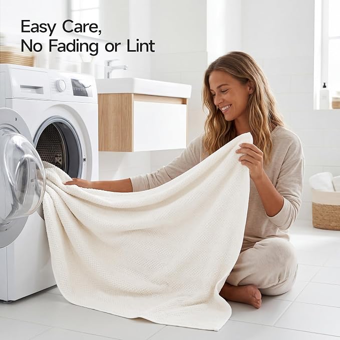 ecolook 4 Pack Microfiber Bath Towels, 31 x 63 inches Extra Large Bath Towel Set - Image 7