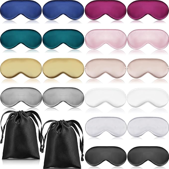 20 Pieces Silk Sleep Mask Eye Mask by Janmercy