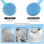 Silicone Back Scrubber for Shower, 17in Lengthen Long Handle Body Brush - Image 3