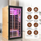 OUTEXER One Person Sauna Far Infrared Saunas Room Canadian Hemlock 1450W Dry - Image 3