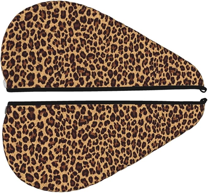 Leopard Hair Towel Wrap Microfiber Fast Drying Hair Turban - Image 3