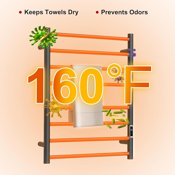 Heated Towel Racks for Bathroom, Wall Mounted Electric Towel Warmer Racks - Image 3