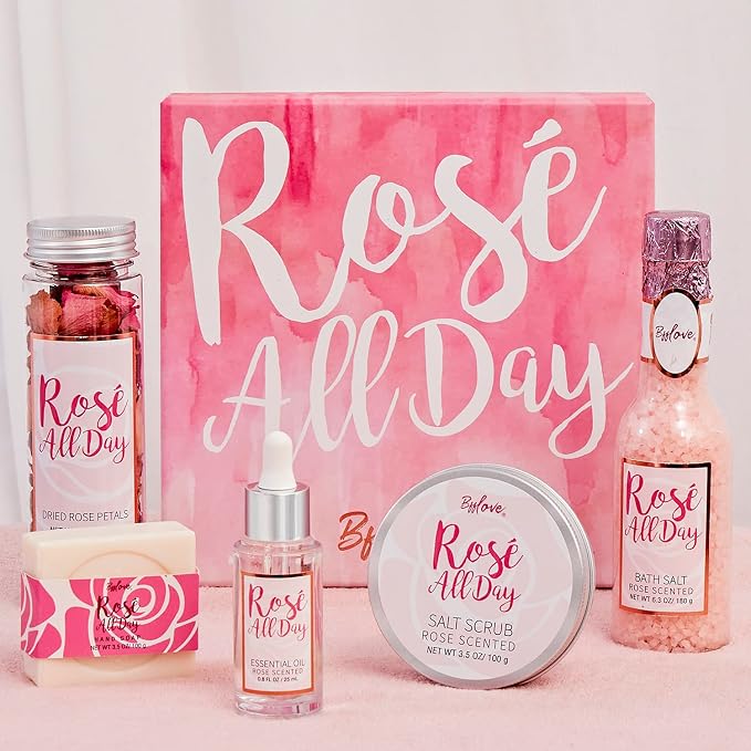 BFF LOVE 6 Pcs Rose Spa Set for Women, Spa Gifts for Women, Gift Set for Her - Image 7