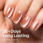 modelones Cat Eye Gel Nail Polish, 6 Colors Nude Gel Polish Pink Glitter Brown - Image 4
