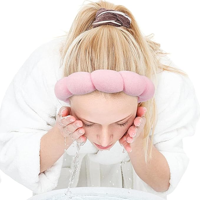 Zkptops Spa Headband for Washing Face Wristband Sponge Makeup Skincare Headband - Image 9