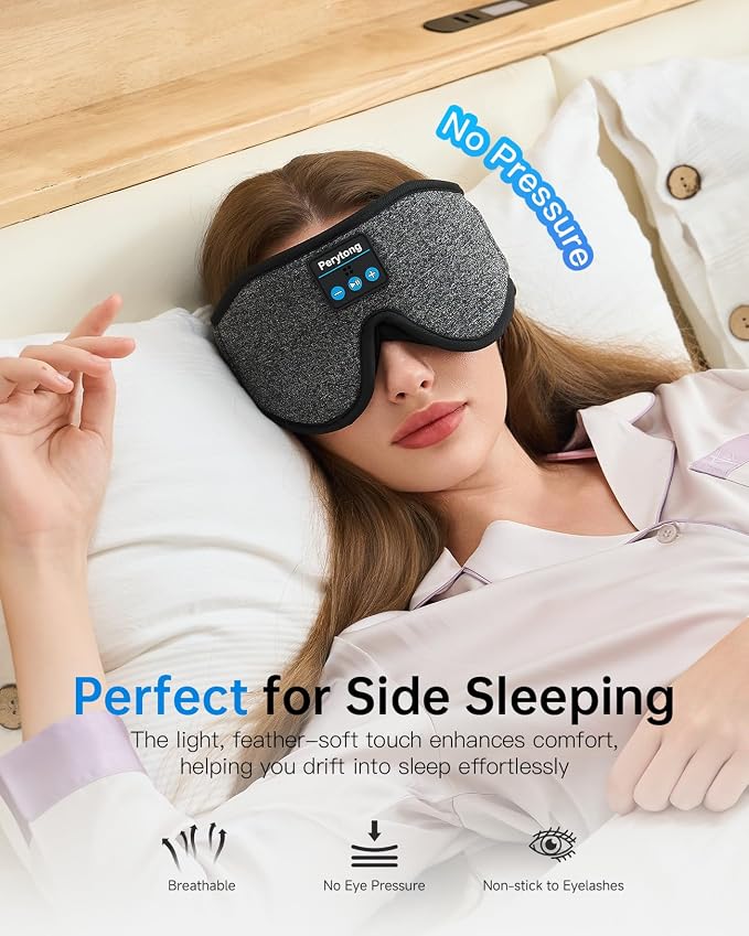 Sleep Mask with Bluetooth 5.4 Headphones, 3D Contoured Sleep Eye Mask with - Image 2