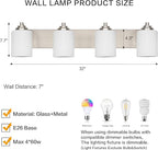 SOLFART Brushed Nickel Bathroom Vanity Light Vintage 4 Light Wall Light - Image 5