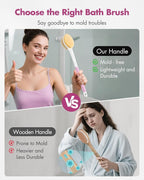 Back Scrubber Body Shower Brush: Anti Slip Long Handle Bath Brush - Image 4