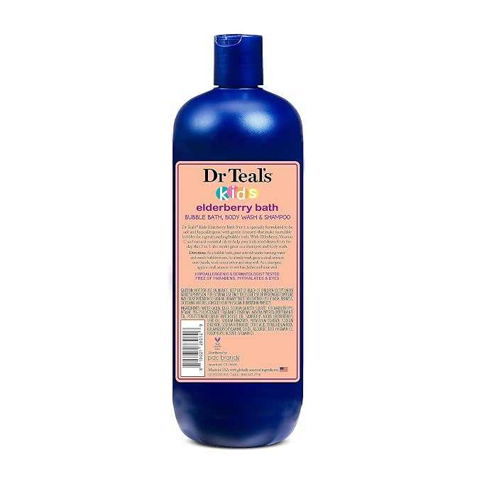 Dr Teal's Kids 3-in-1 Bubble Bath, Body Wash & Shampoo, Boost & Renew Elderberry - Image 9