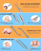 MORGLES Cuticle Remover Tools, Nail Files and Buffers Set - Image 6