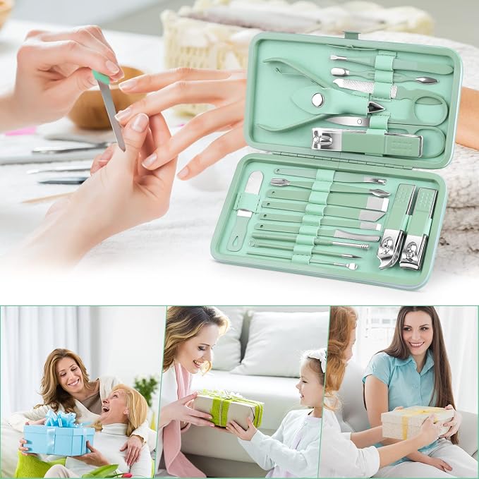 Teamkio 18pcs Manicure Set Pedicure Nail Clippers Set Travel Hygiene Kit - Image 7