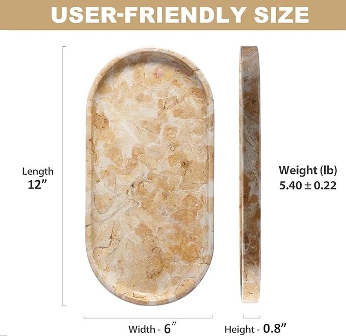 Koville Egypt Natural Marble Tray, Catchall Tray - Image 2
