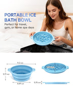 Face Ice Bath Bowl with Built-in Ice Tray, Foldable Silicone Face Bowl - Image 9