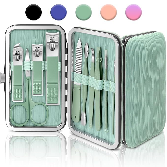 BLESWIN 10-Piece Nail Clipper Manicure Set, Professional Small Nail Care Kit by BLESWIN