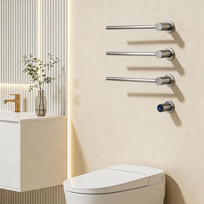 Electric Towel Warmer Concealed, Swivel Heated Towel Rack - Image 7