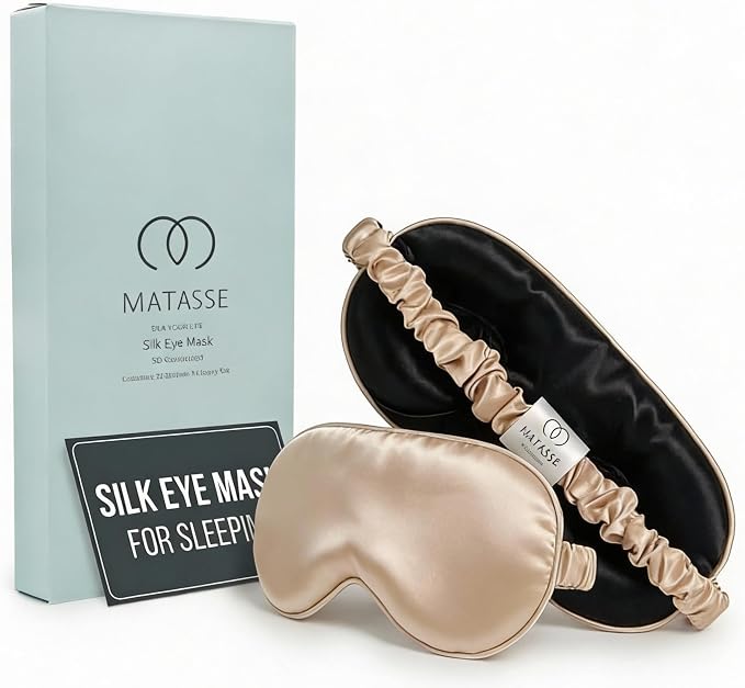 MATASSE 100% Mulberry Silk Sleep Mask 22 Momme Grade 6A -3D Contoured Eye Mask by MATASSESilkyourlife