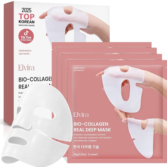 Elvira Bio-Collagen Real Deep Mask, Overnight Hydrating Face Mask by Elvira