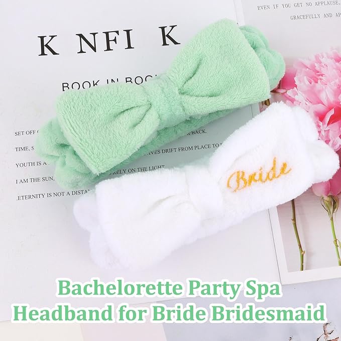 CIEHER 8 Pack White & Green Spa Headband - Image 3