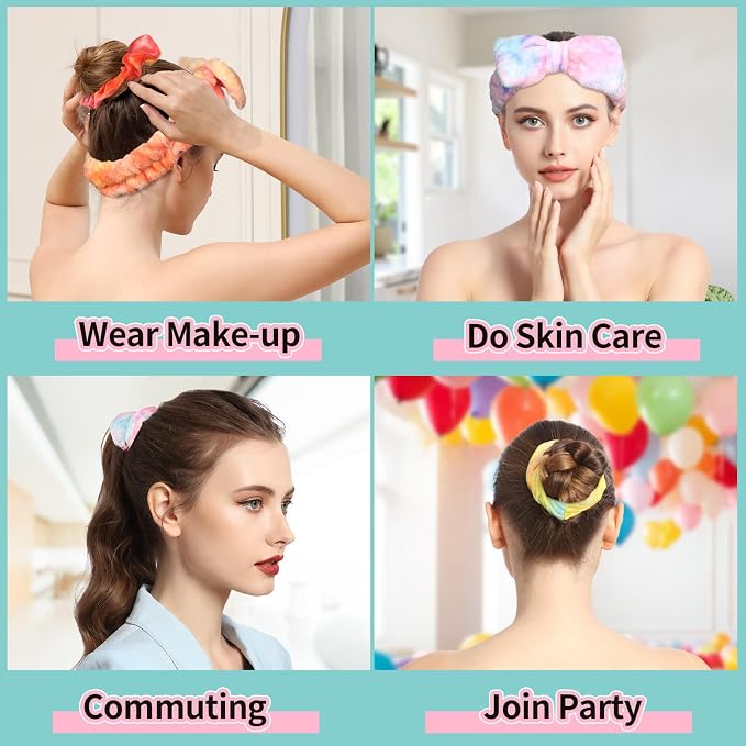 LEOBRO Spa Headband, Bow Skin Care Headband - Image 7