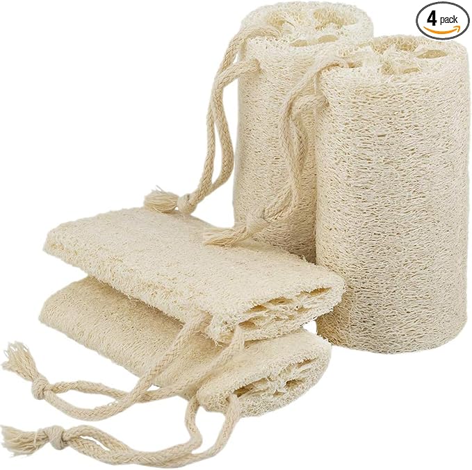 pisdoplop Natural Loofah Exfoliating Body Sponge Scrubber, 5 inch-Long Organic by pisdoplop
